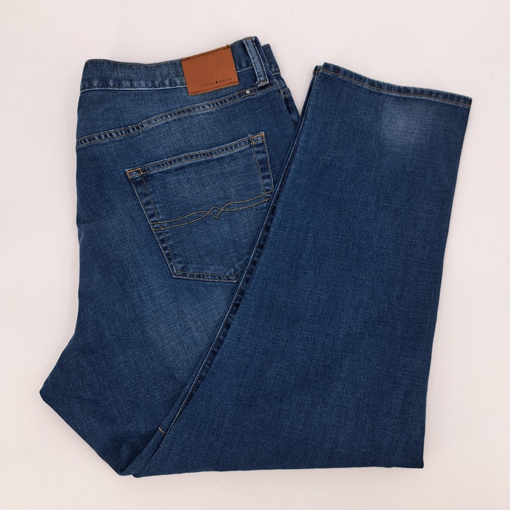 Lucky Brand 410 Athletic Fit Mens Jeans 42x30 Medium Wash Blue Denim Tapered